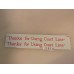 1187-6 -HO Overland Slogans/Heralds/Misc., ACL "Thank You for Using Coast Line", red 1/4 tall x 3"W - Pkg. 2